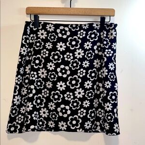 Hollister A-Line Mini Skirt Black and White Floral